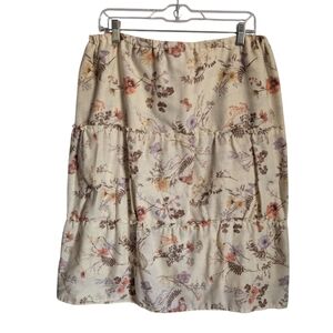 Handmade vintage fabric tired skirt floral butterflies